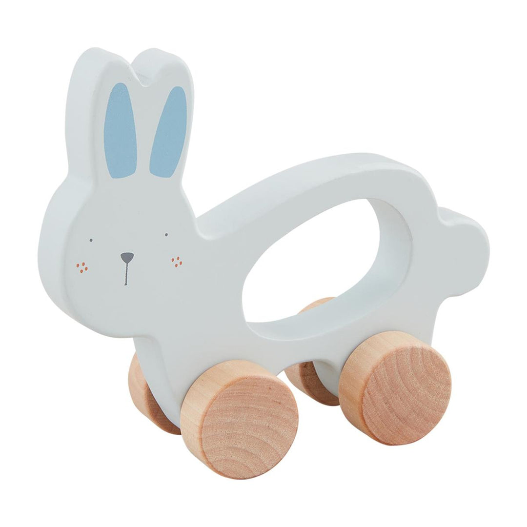 Wood Bunny Pull Toy-Blue