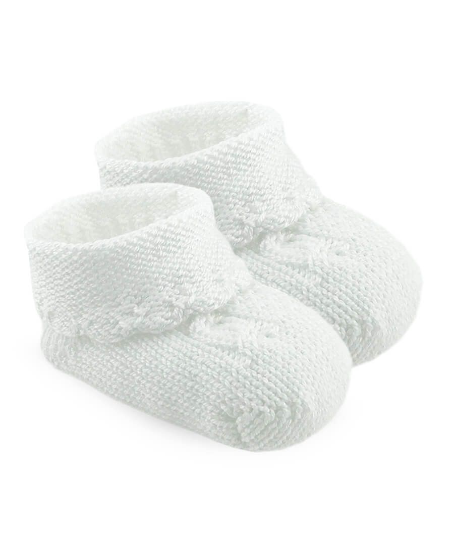 Jefferies Socks Cable Bootie 1 Pair-White
