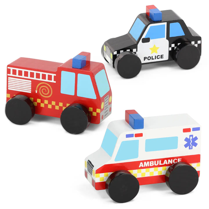 Majigg Wooden Toy Emergency Vehicles