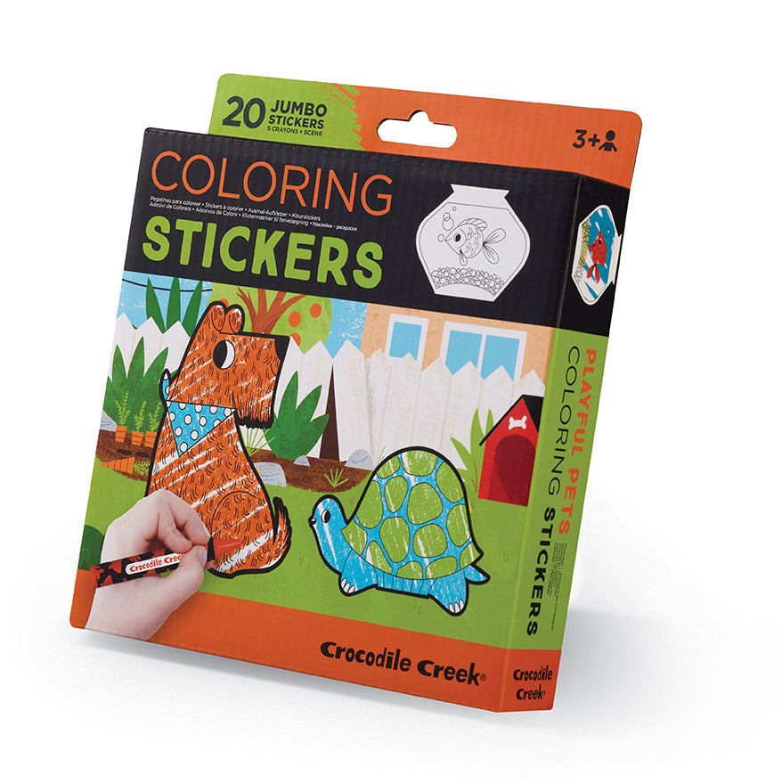 Coloring Stickers-Playful pets