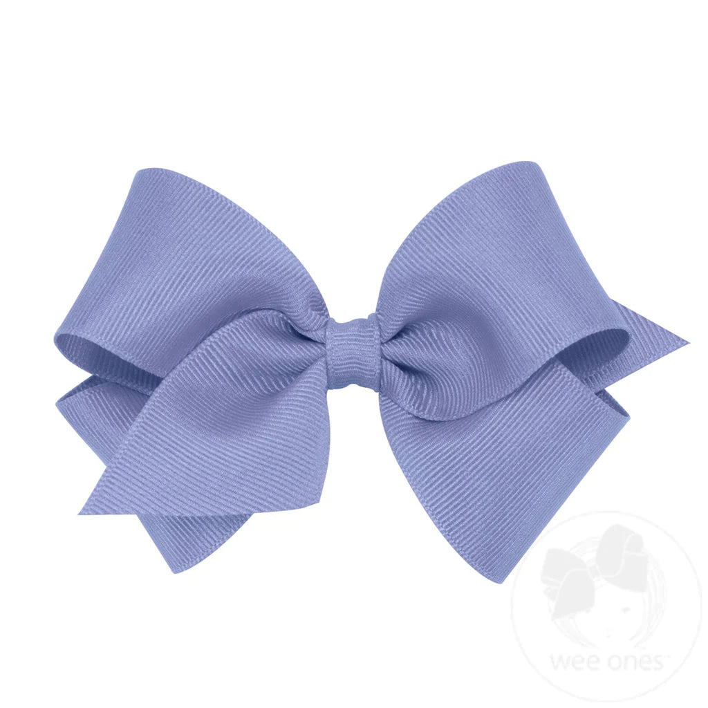 Small Classic Grosgrain Hair Bow-Blue Bird