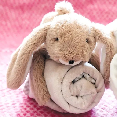 Bunny Baby Plush Soft Toy Soother Comforter Brown