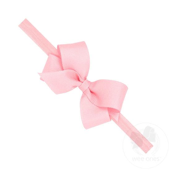 Wee Ones Bow On Baby Headband-Light Pink