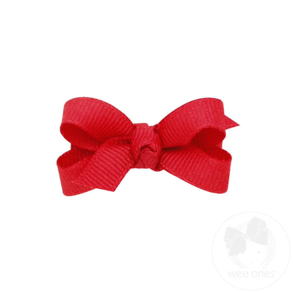 Baby Hair Bow with Knot Wrap-Red