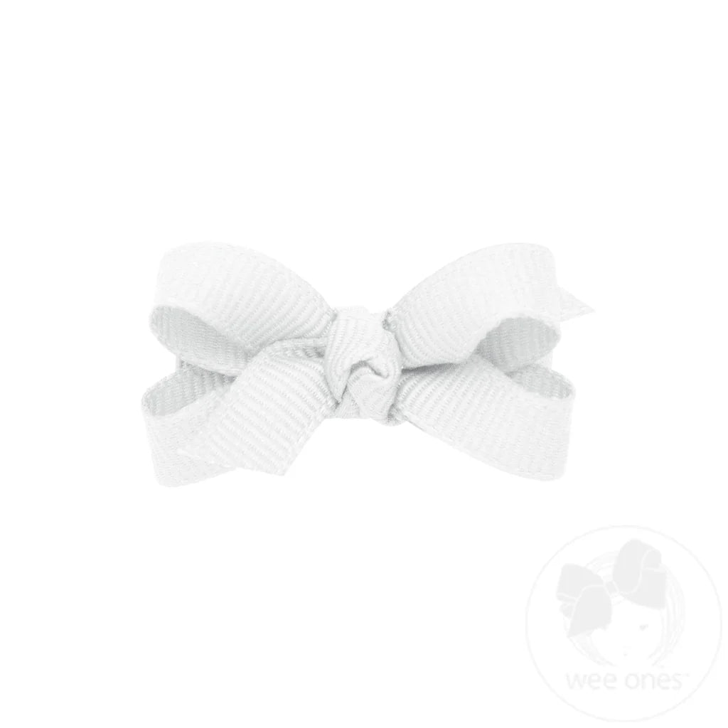 Baby Hair Bow with Knot Wrap-White