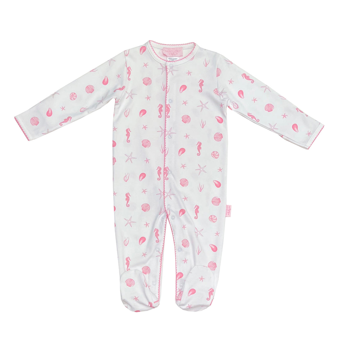 Sea Treasures Pima Footed Romper-Pink