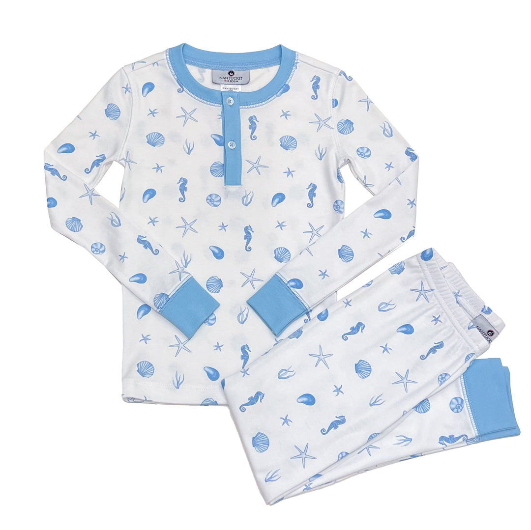 Sea Treasures Pima Jammies 2-Piece Set-Blue