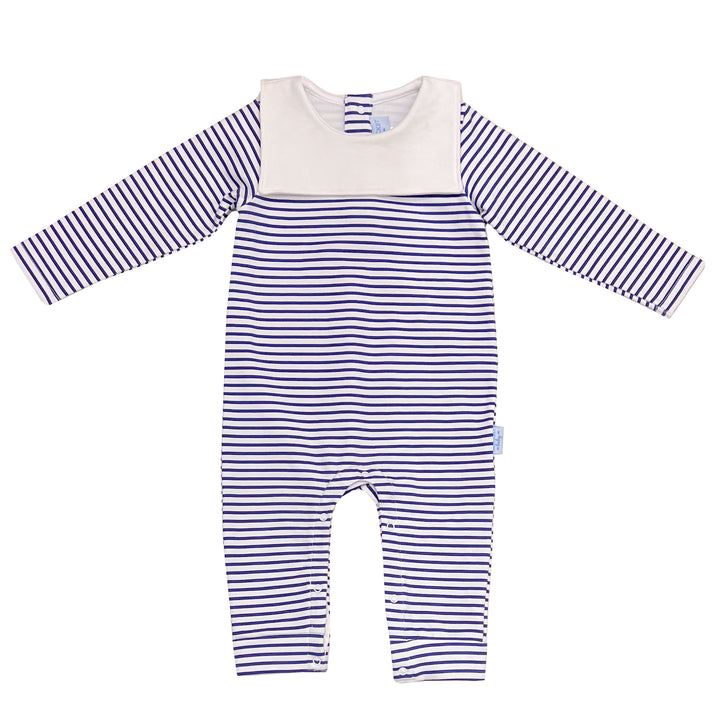 Little Sailor French Terry Playsuit-Nautical Navy