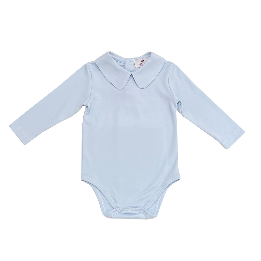 Pima Peter Pan Collar Bodysuit-Baby Blue