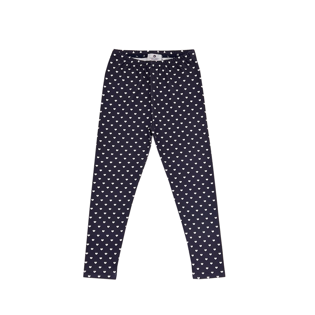 Hearts Pima Leggings-Midnight Navy