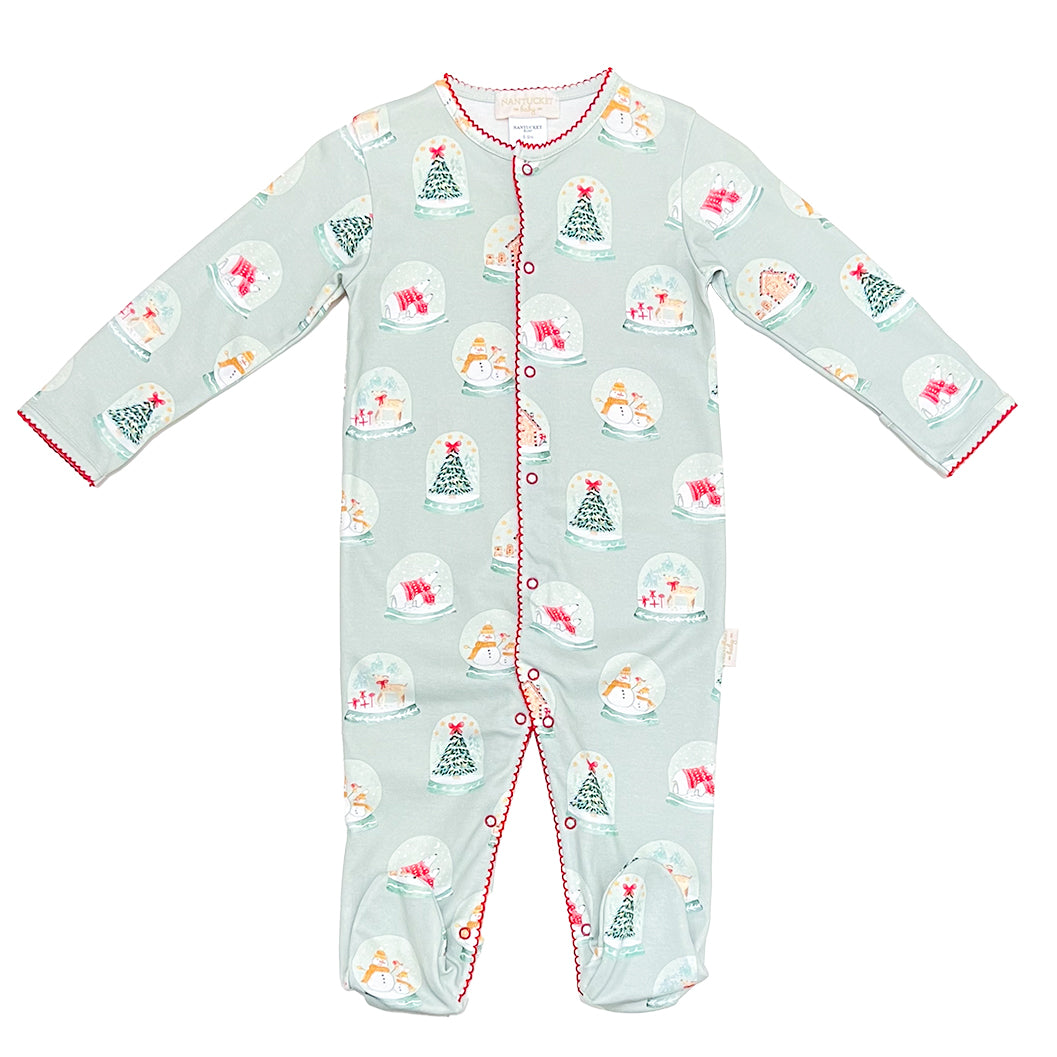 Snow Globes Pima Footed Romper