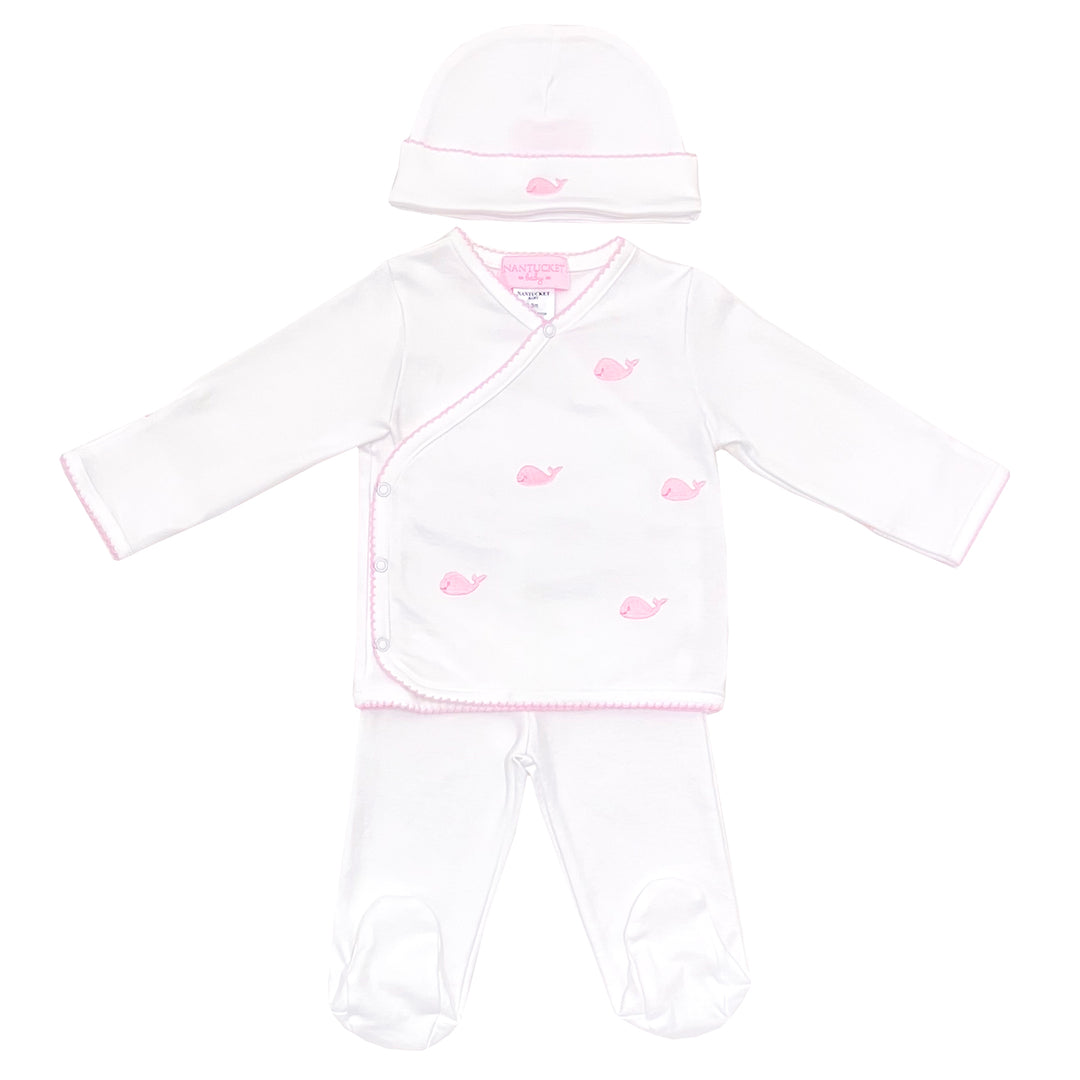 Embroidered Whale Watch Take Me Home Set-Peony