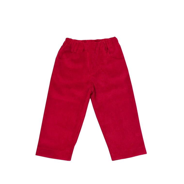Corduroy Pull On Pants-Cranberry