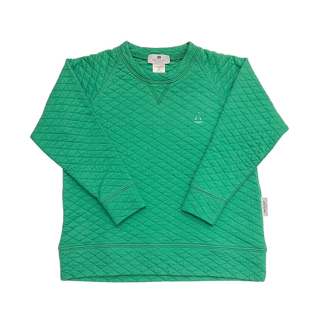 Quilted Pullover-Greenwich Green