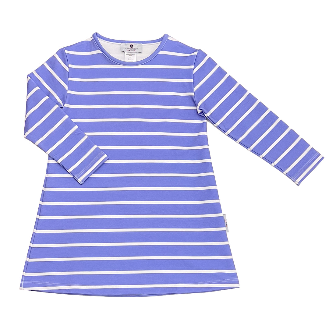 Portside Stripe French Terry Tunic Dress-Royal