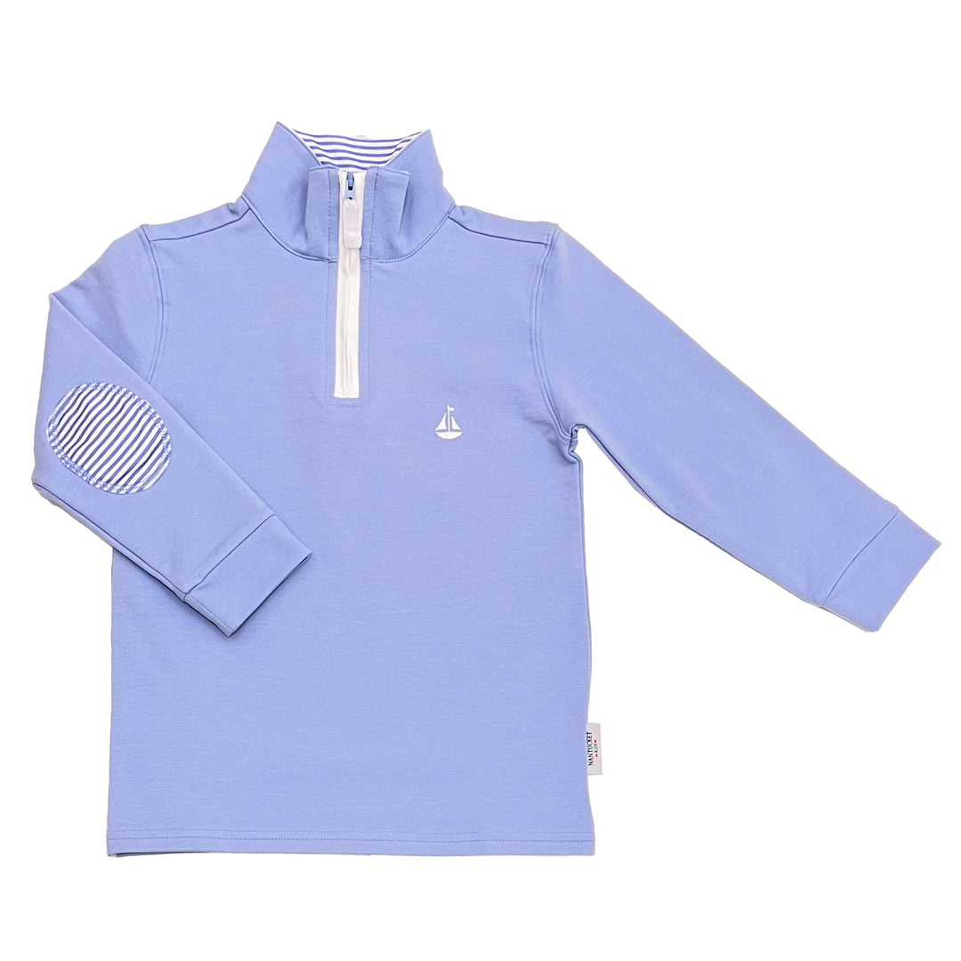 Portside Quarter Zip Pullover -Periwinkle/Periwinkle Stripe