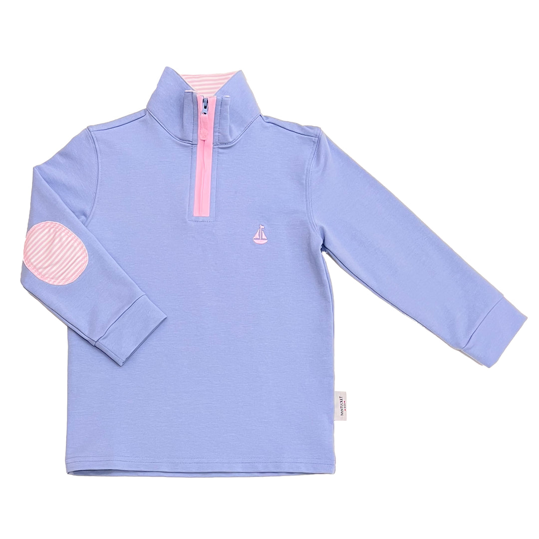 Portside Quarter Zip Pullover-Periwinkle/Peony Stripe