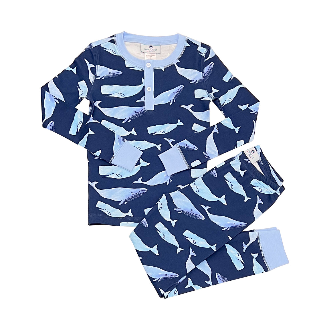 Watercolor Whales Pima Jammies 2-Piece Set