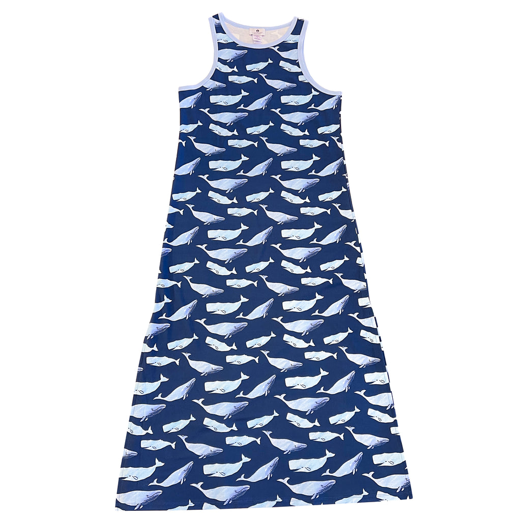 Women's Watercolor Whales Maxi Dress