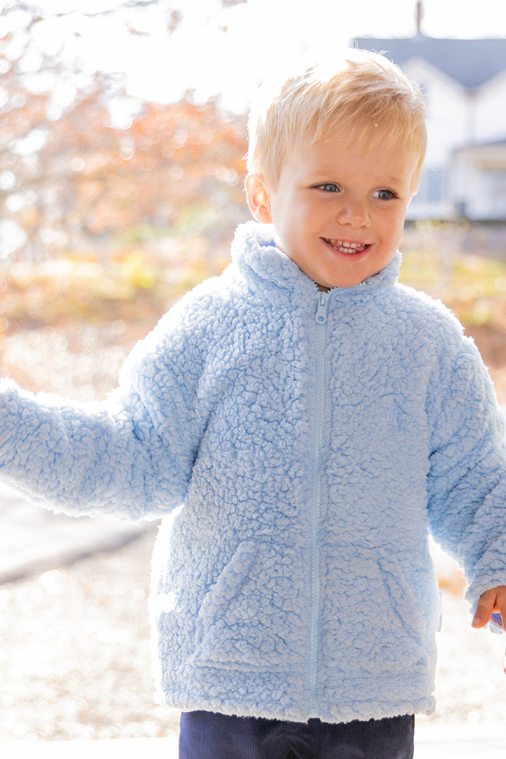 Sherpa Plush Jacket-Blue