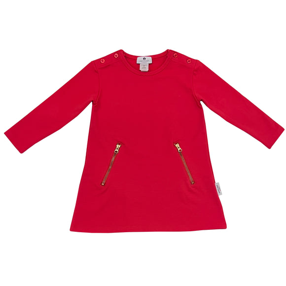 Portside Tunic Dress-Royal Red