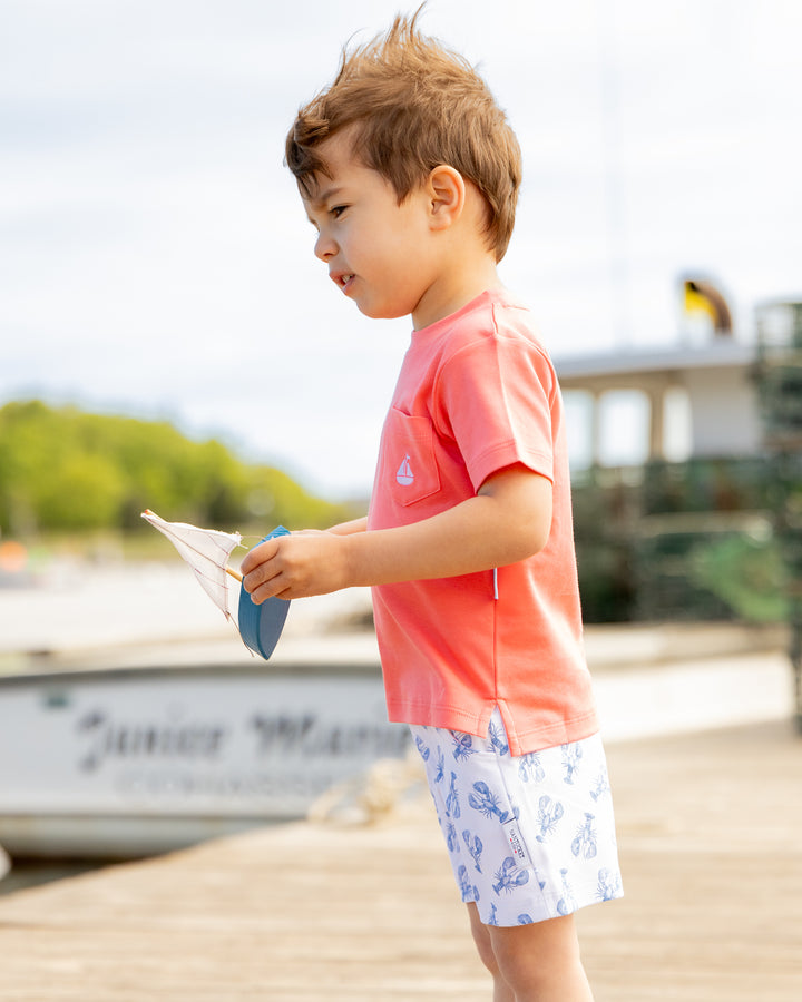 Essentials Pima Pull On Shorts-Blue Lobster