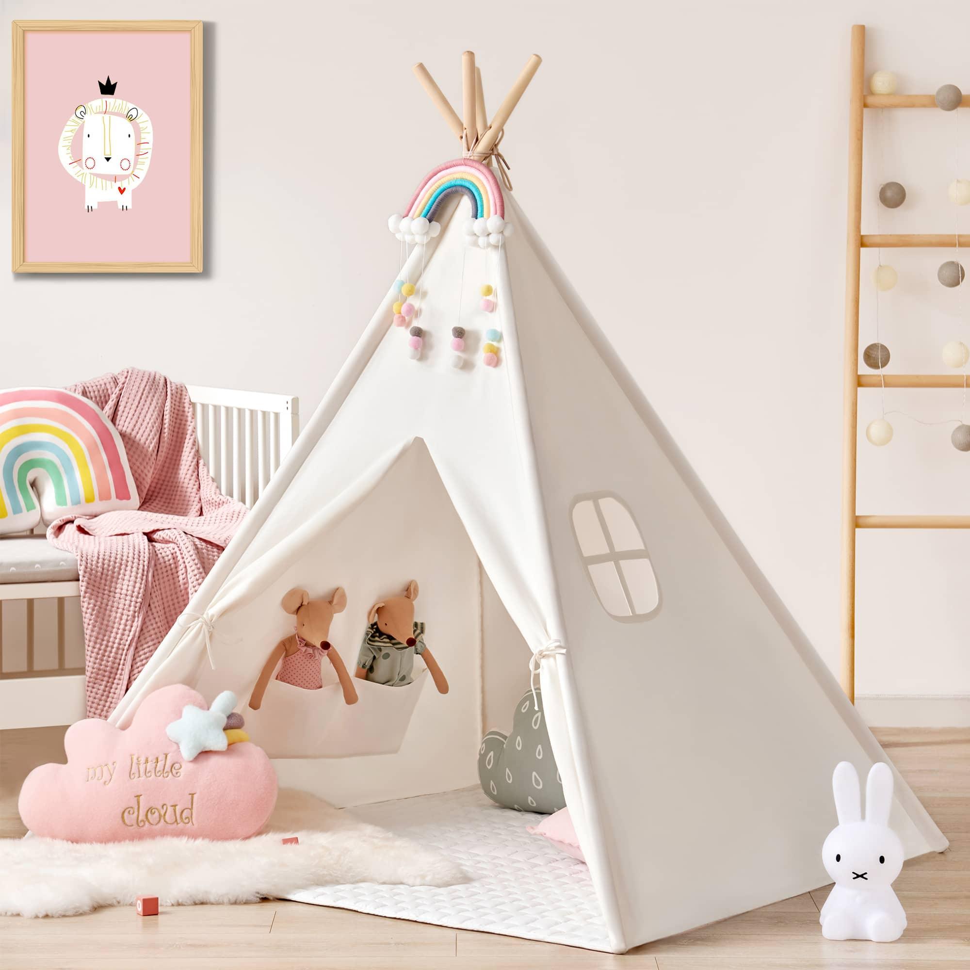 kids teepee tent Tiny Land Kids Teepee Tent Children Play Tent with Mat & Carry Case