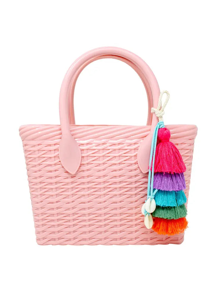 Jelly Weave Tote Bag-Pink