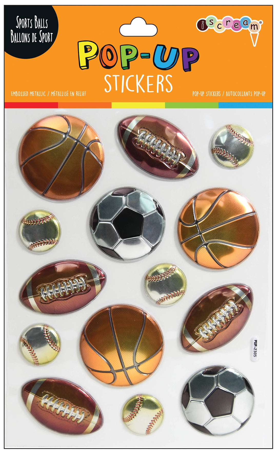 Sports Balls Pop Up Stickers
