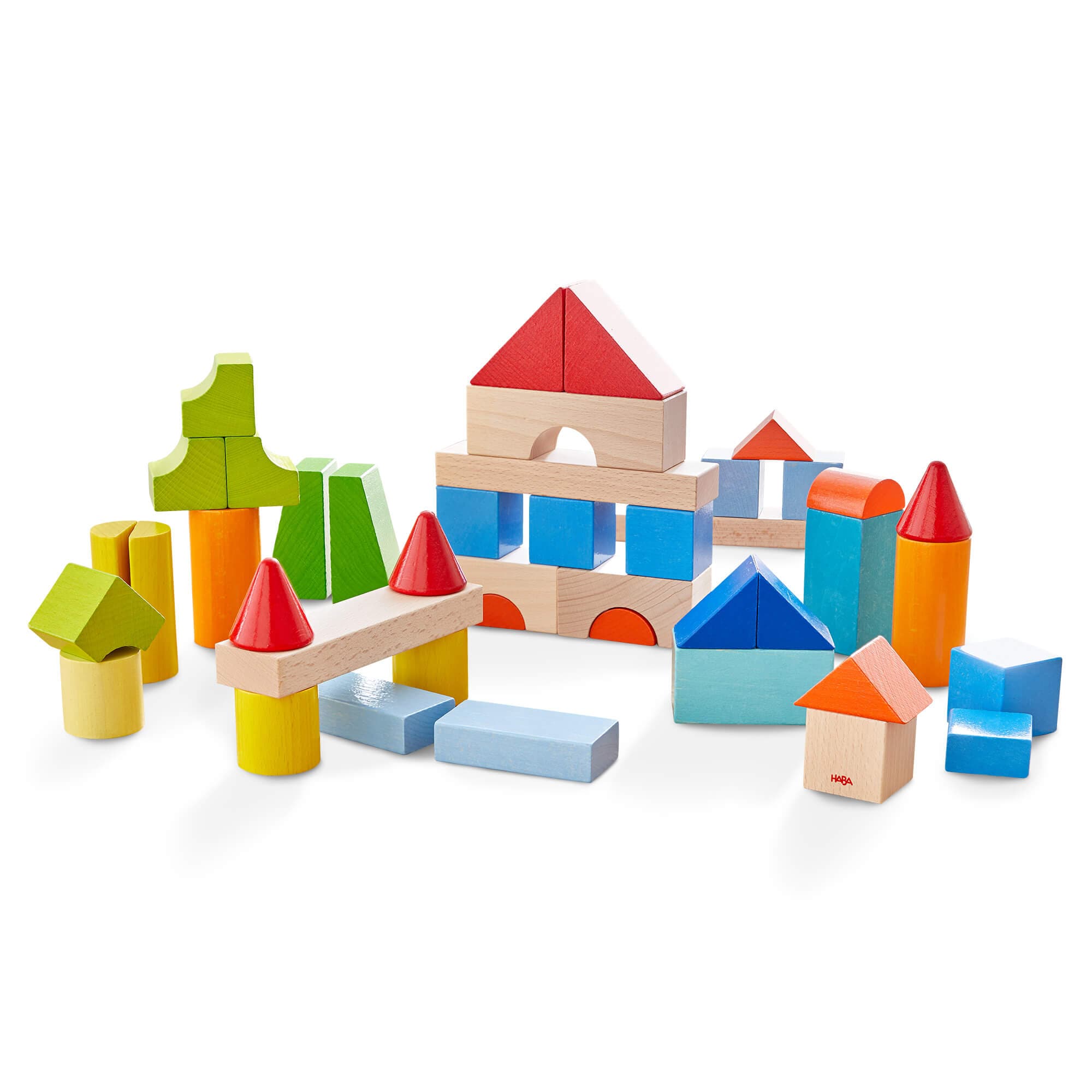 Colored Wooden Building Blocks - 46 Piece Set – Nantucket Kids