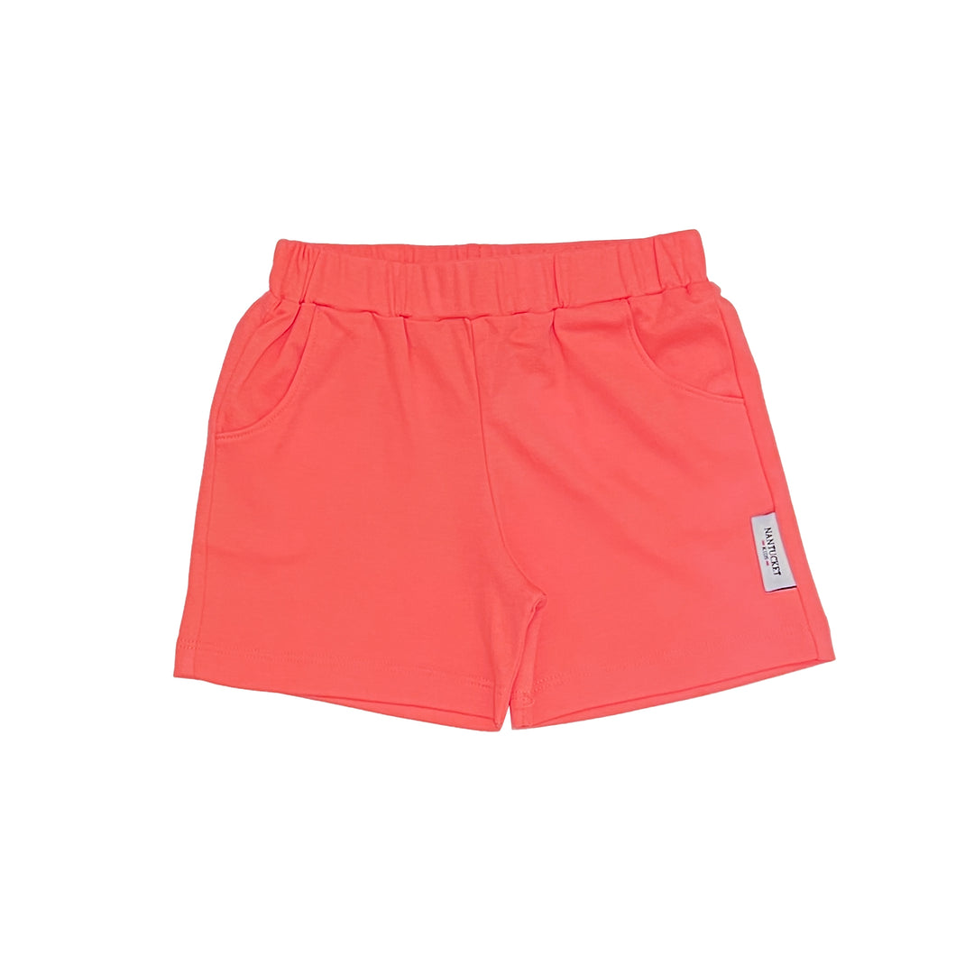 Essentials Pima Pull-On Shorts-Coral