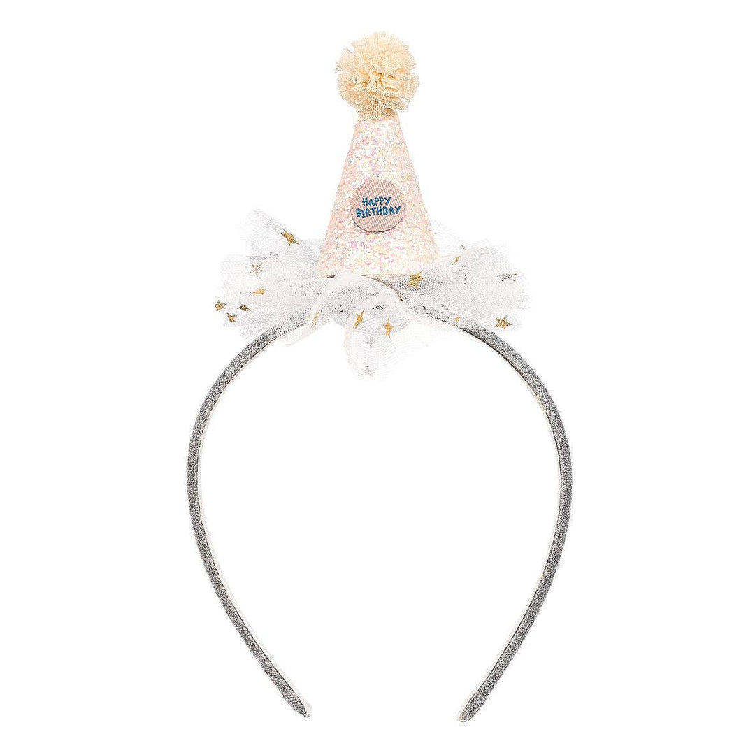 Birthday Crown - Silver/White glitter