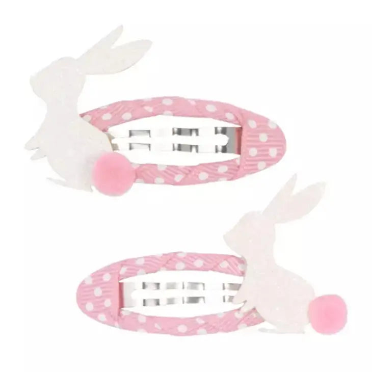 Polka Dot Bunny Clip Set