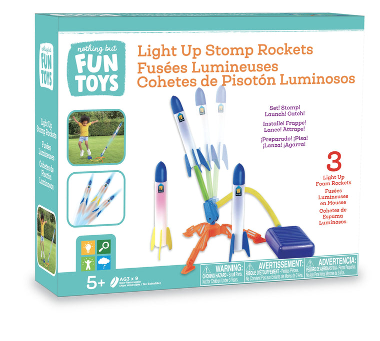Nothing But Fun Toys - Light Up Air-Powered Stomp Rockets