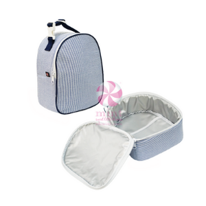 Oh Mint Navy Seersucker Gumdrop Lunchbox
