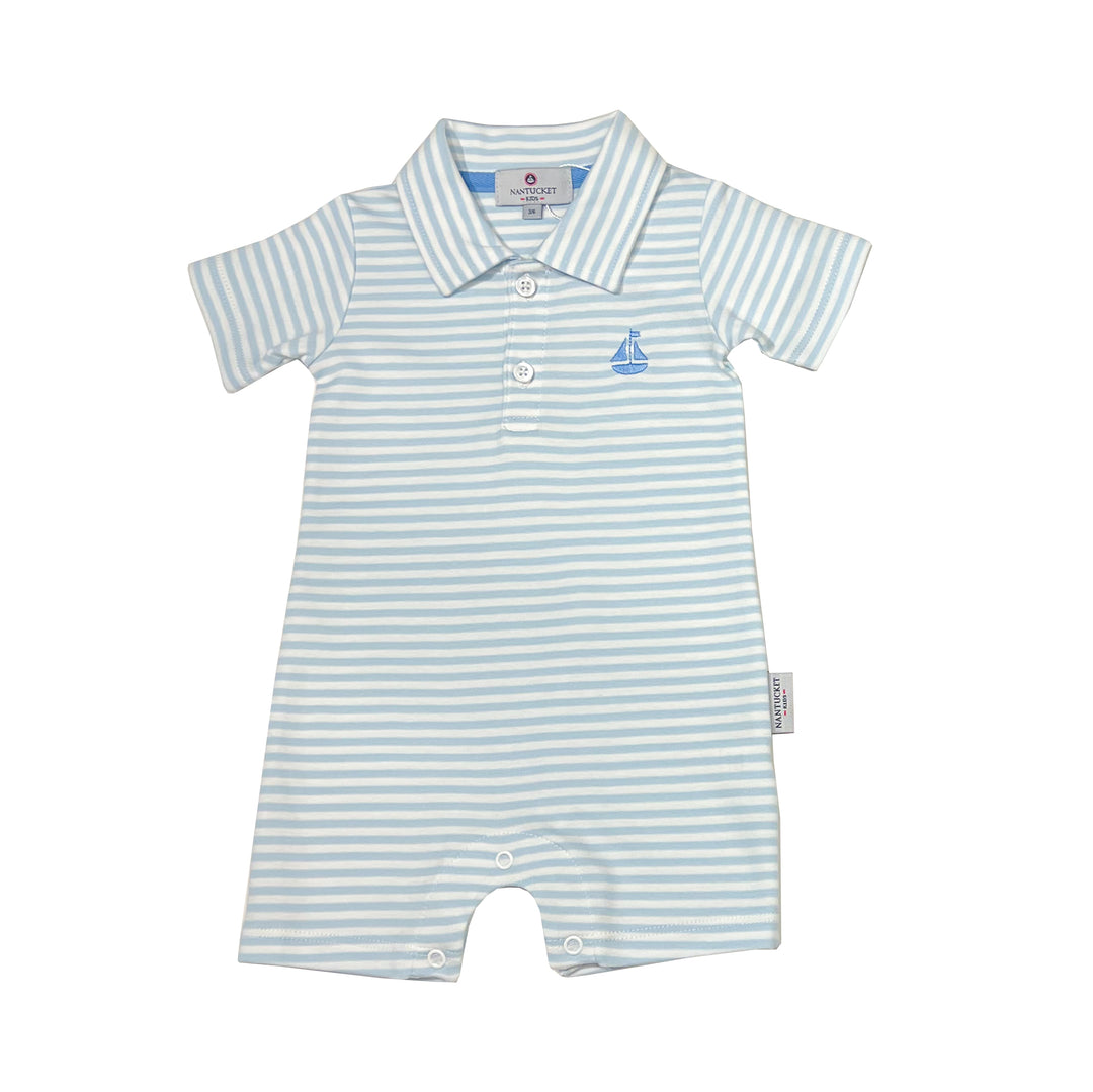 Portside Pima Romper-Chatham Bars Blue Stripe