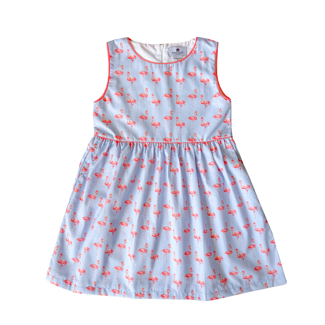 Flamingo Poplin Play Dress