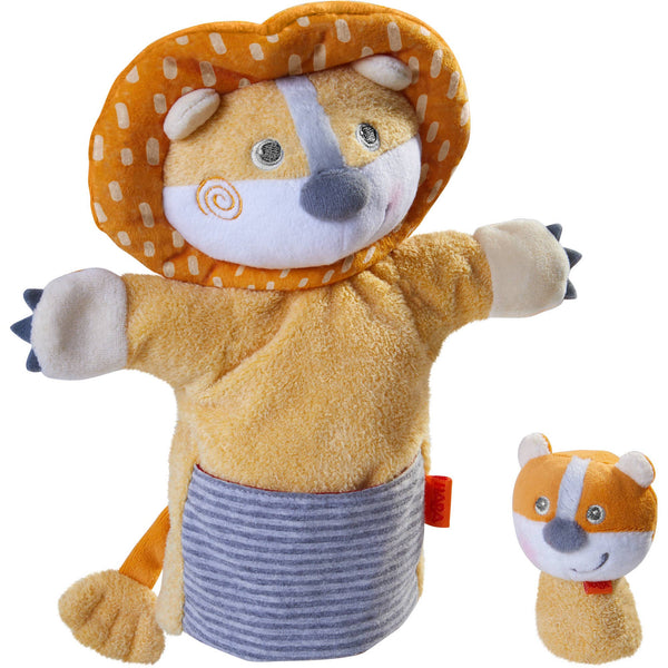 Glove Puppet Lion With Baby Cub Finger Puppet Nantucket Kids