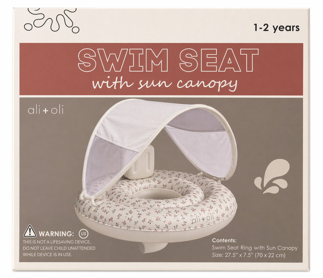 Ali+Oli Baby Swim Seat with Sun Canopy (Bloom)