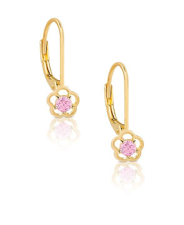 Flower CZ Drop Earrings in Sterling Silver