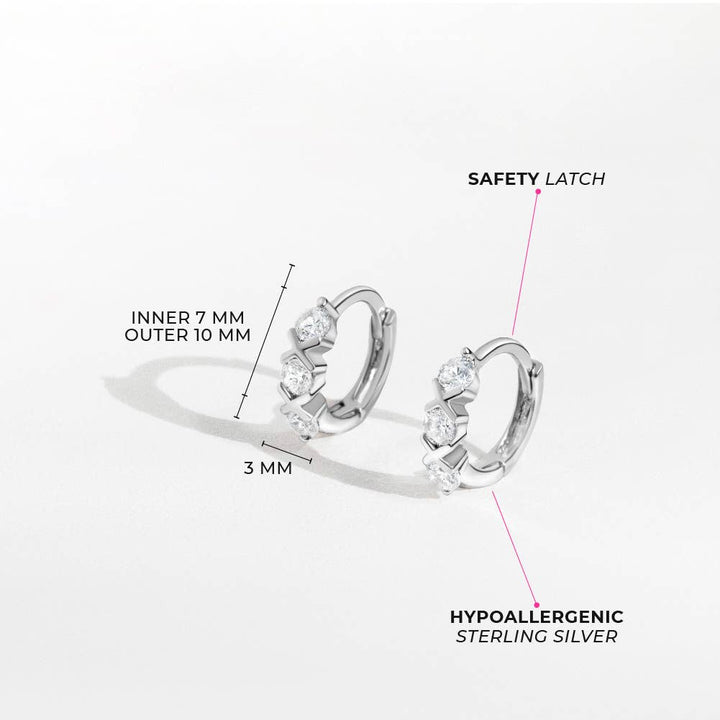 XOXO CZ 8mm Children's Girls Earrings Hoop - Sterling Silver