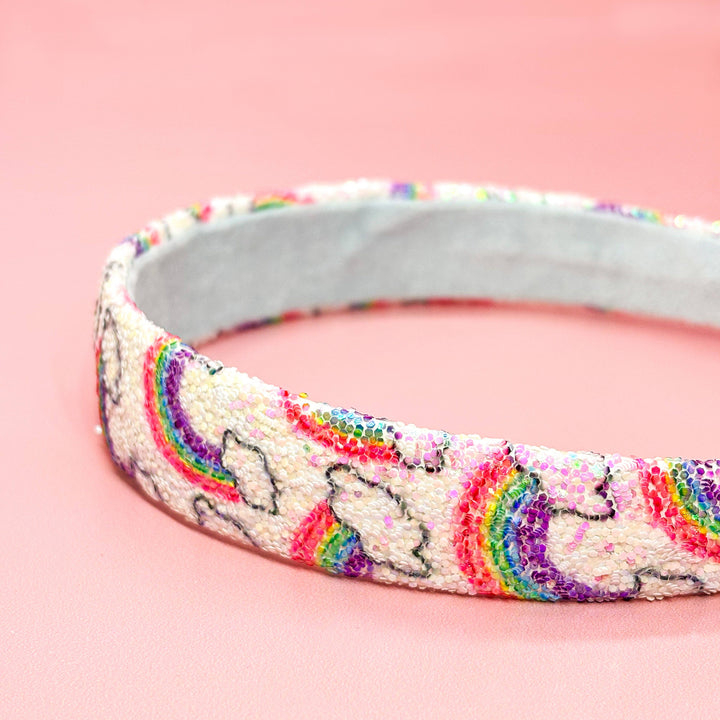 Rainbow Glitter Headband - Kids Hair Accessories: Purple