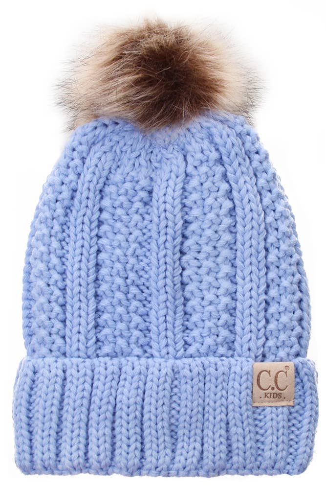 CC Kids Solid Color Lining Beanie: Pale Pink