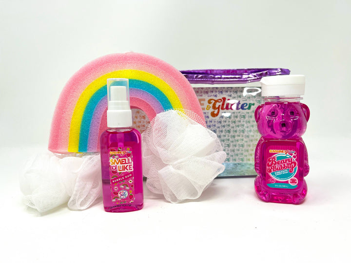 Sunshine & Glitter Beary Bubbly Gift Set: Purple Cosmetic Bag