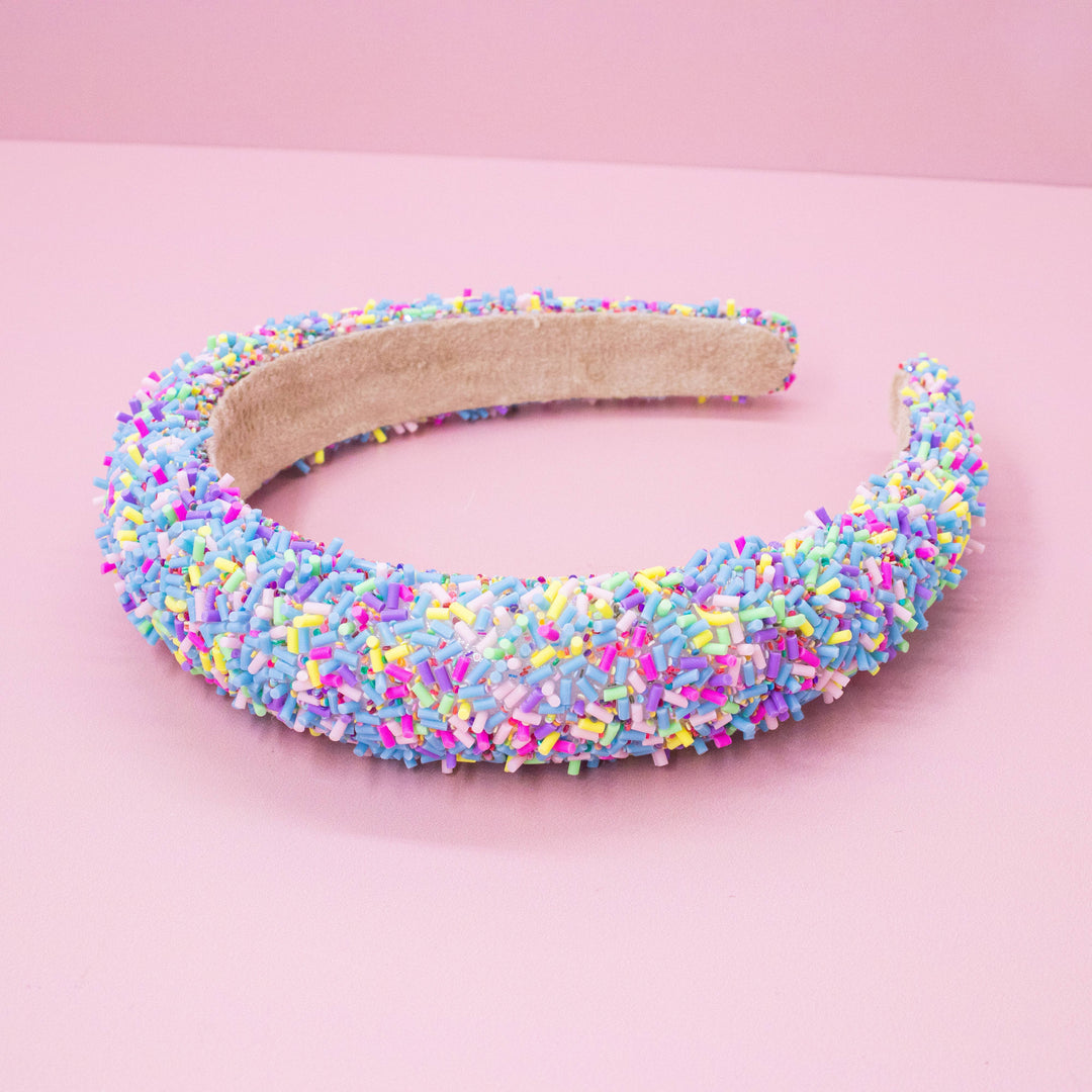 Padded Sprinkles Headband: Light Blue