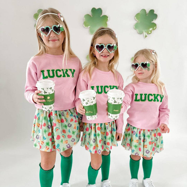 Lucky Green And Gold Patch St. Patrick's Day Sweatshirt: 4T
