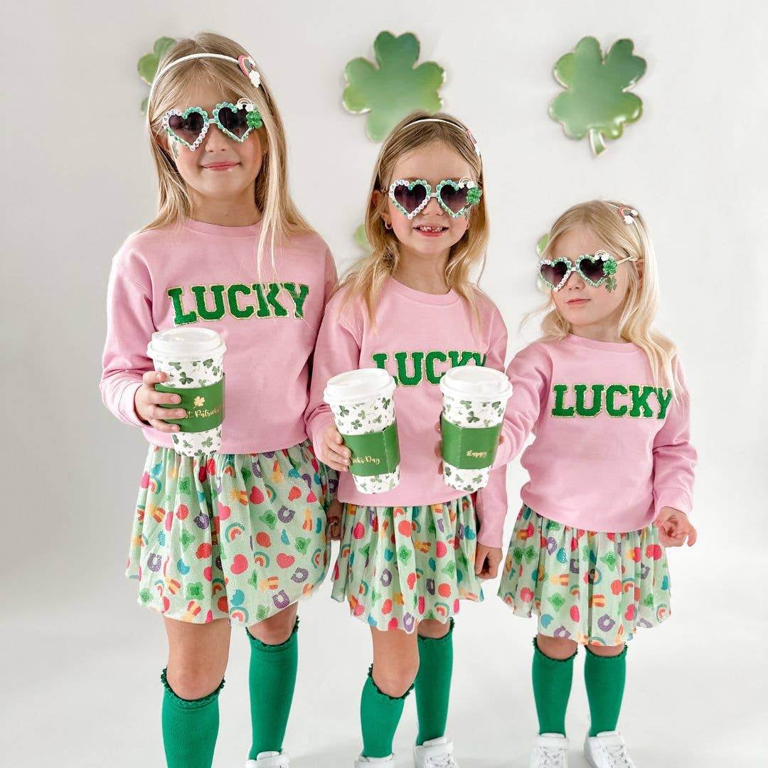 Lucky Green And Gold Patch St. Patrick's Day Sweatshirt: 3T