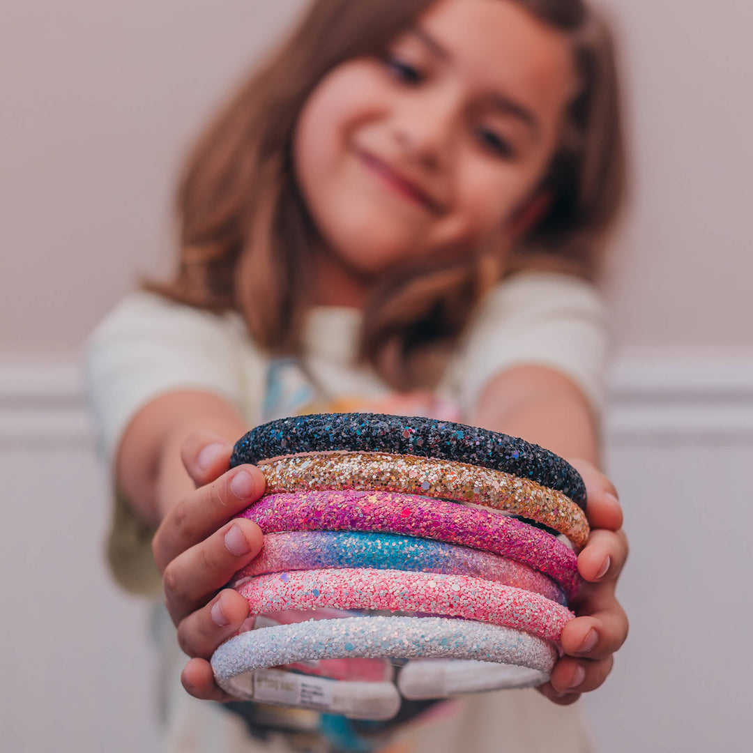 Glitter Headband - Thin Hairbands for Kids: Multi-Colored