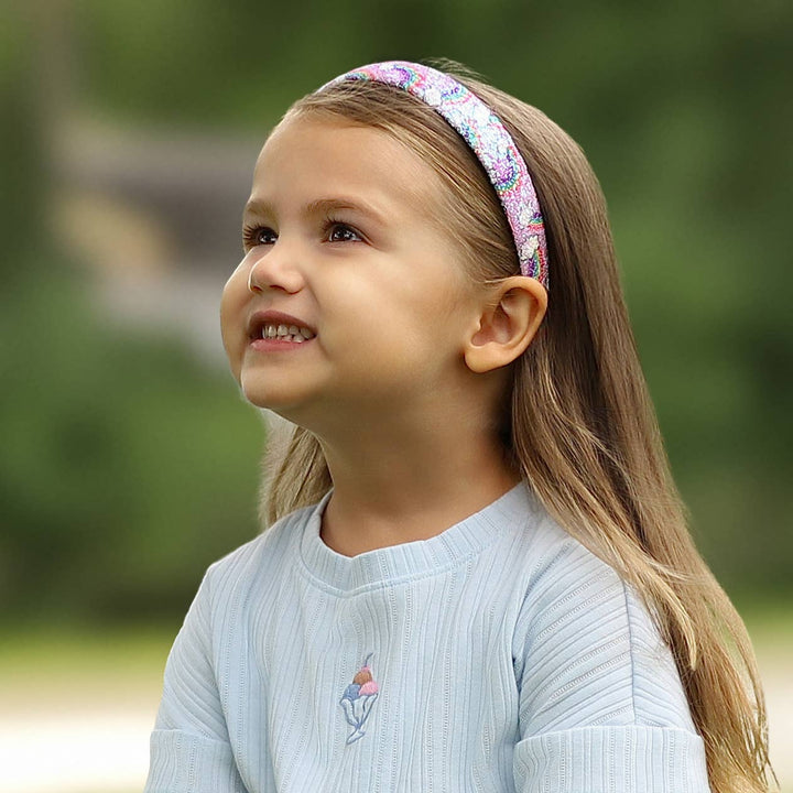 Rainbow Glitter Headband - Kids Hair Accessories: Pink