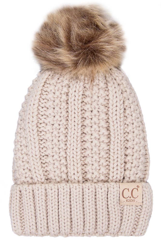 CC Kids Solid Color Lining Beanie: Pale Pink